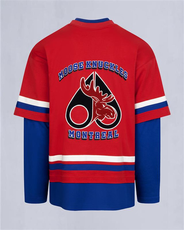 NHL X MOOSE KNUCKLES CANADIENS TEE-RED/BLUE/BONE