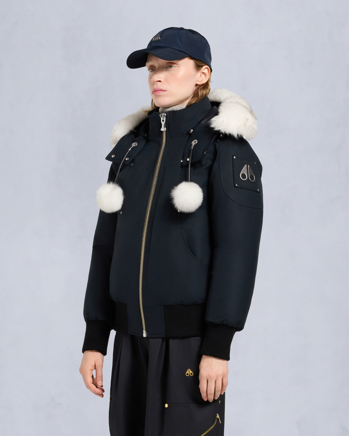 ORIGINAL DEBBIE BOMBER JACKET-NAVY/NATURAL