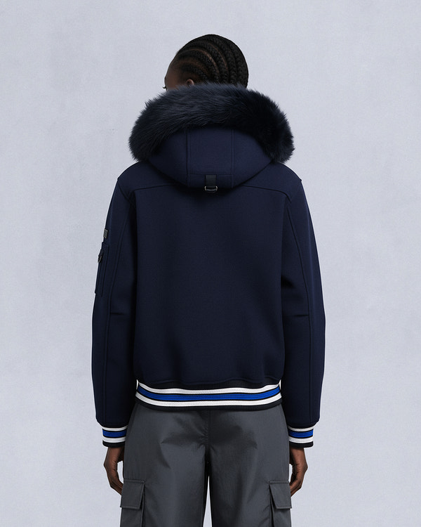 BLOUSON AVIATEUR D'ÉQUIPE MAPLE LEAFS NHL X MOOSE KNUCKLES-BLEU MARINE/BLEU/OS/NOIR