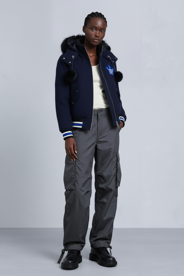 NHL X MOOSE KNUCKLES MAPLE LEAFS BOMBER JACKET