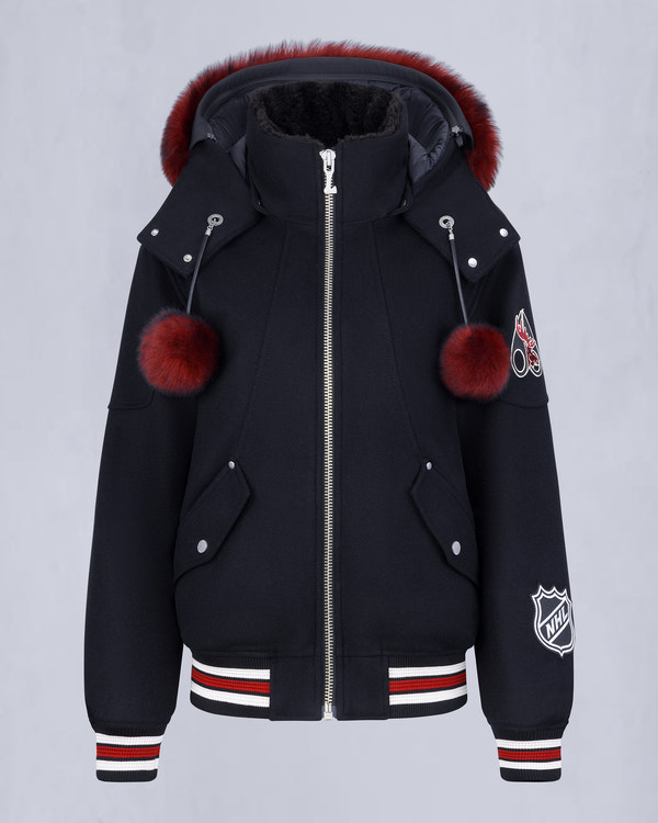 BLOUSON AVIATEUR D'ÉQUIPE NHL X MOOSE KNUCKLES-NOIR/SUMAC/OS