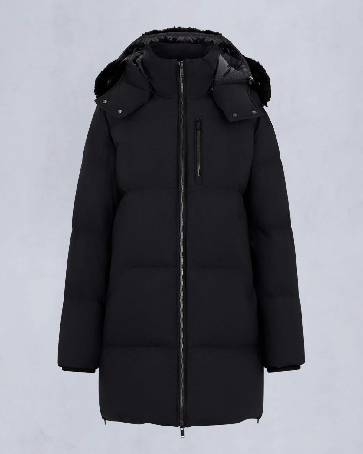 NYLUXE CHELIA SHEARLING 3Q JACKET-BLACK/BLACK
