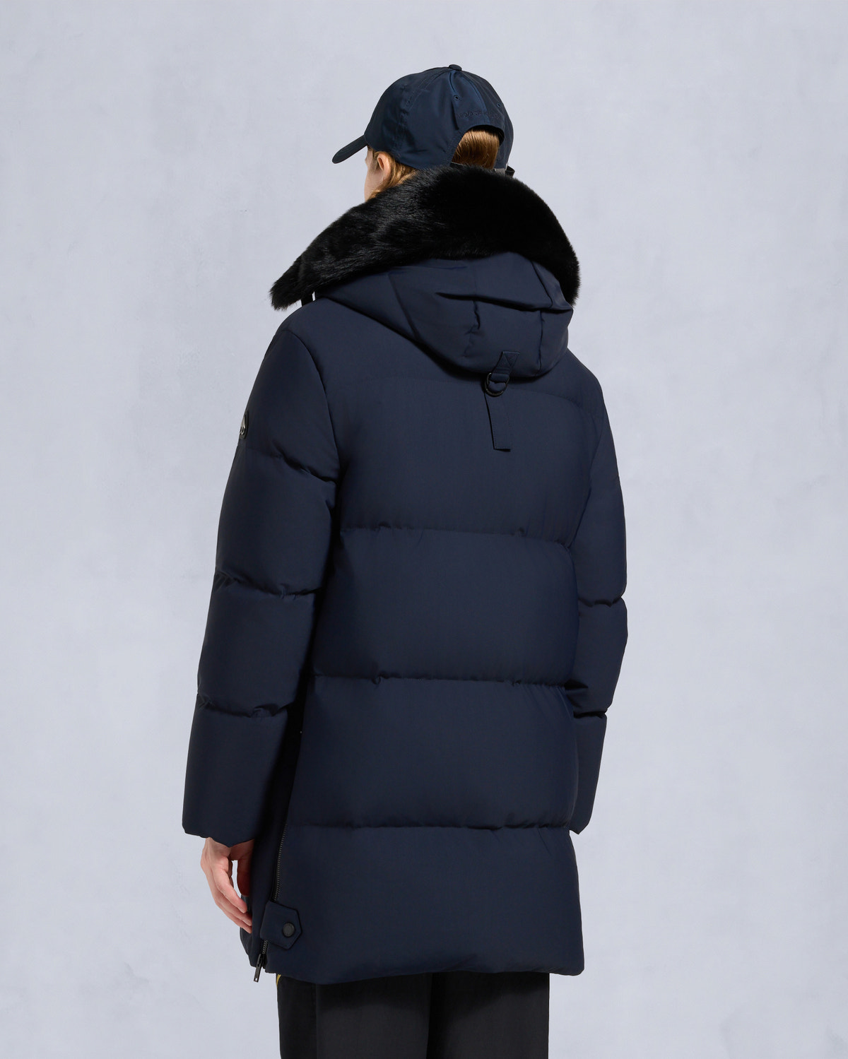 NYLUXE CHELIA SHEARLING 3Q JACKET-NAVY/BLACK