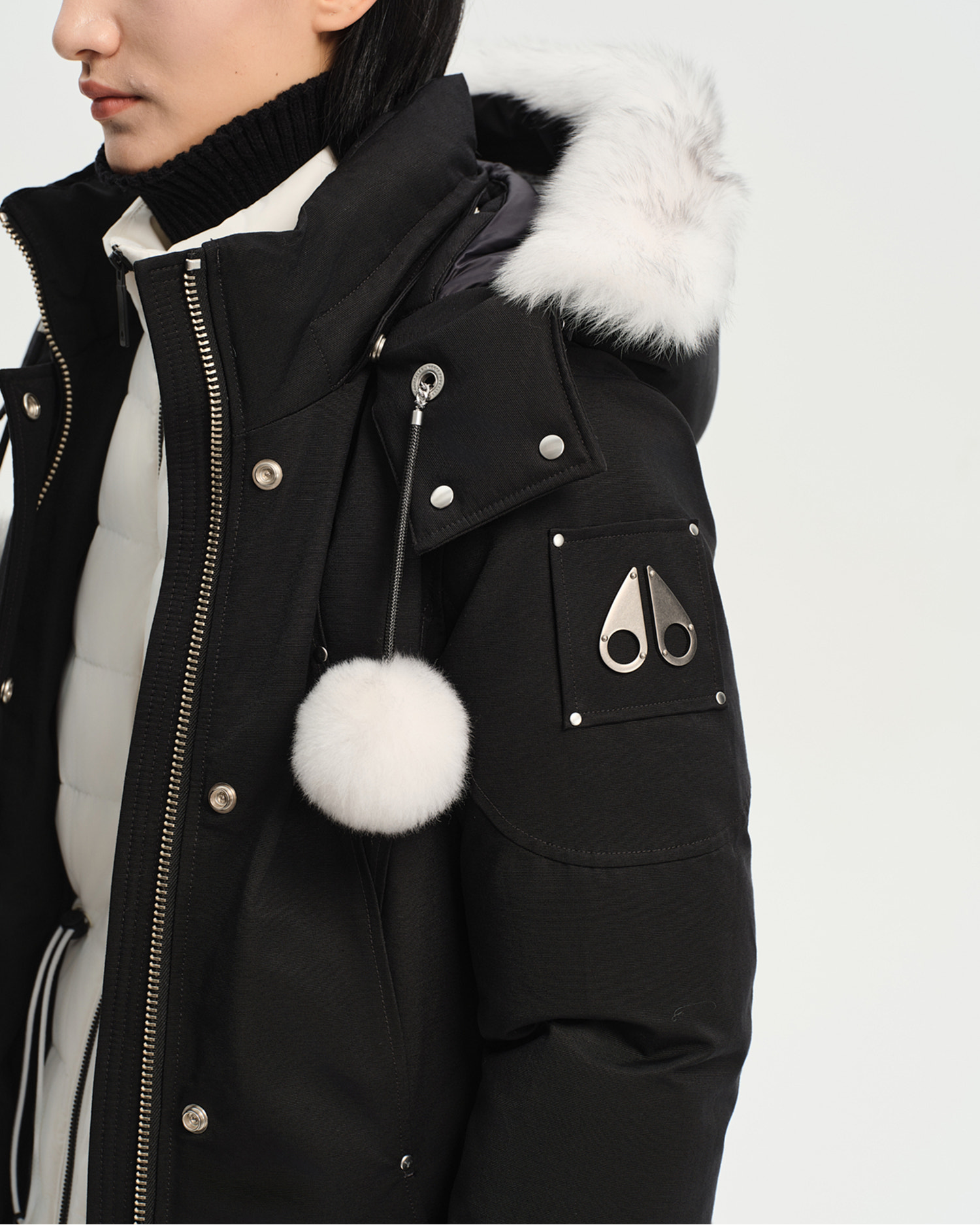 ORIGINAL STIRLING SHEARLING TRIM PARKA-BLACK/NATURAL