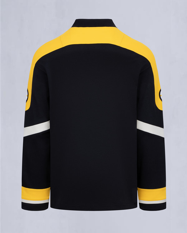 NHL X MOOSE KNUCKLES BRUINS POLO-BLACK/YELLOW/BONE