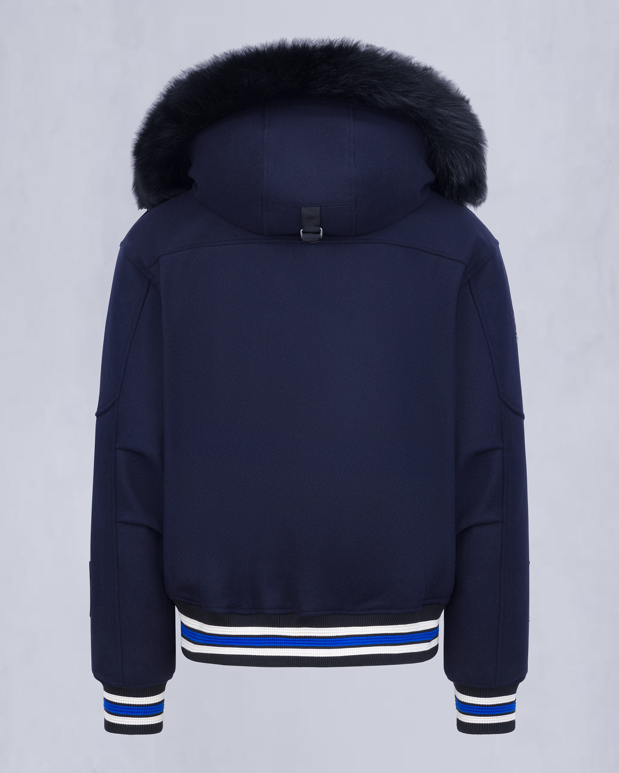 NHL X MOOSE KNUCKLES MAPLE LEAFS BOMBER JACKET-NAVY/BLUE/BONE/BLACK