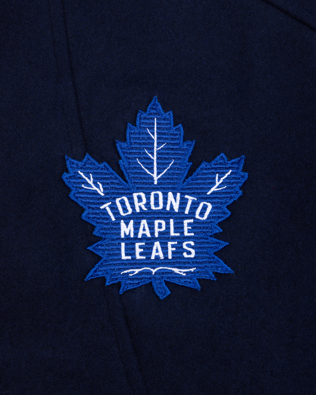 NHL X MOOSE KNUCKLES MAPLE LEAFS BOMBER JACKET-NAVY/BLUE/BONE/BLACK
