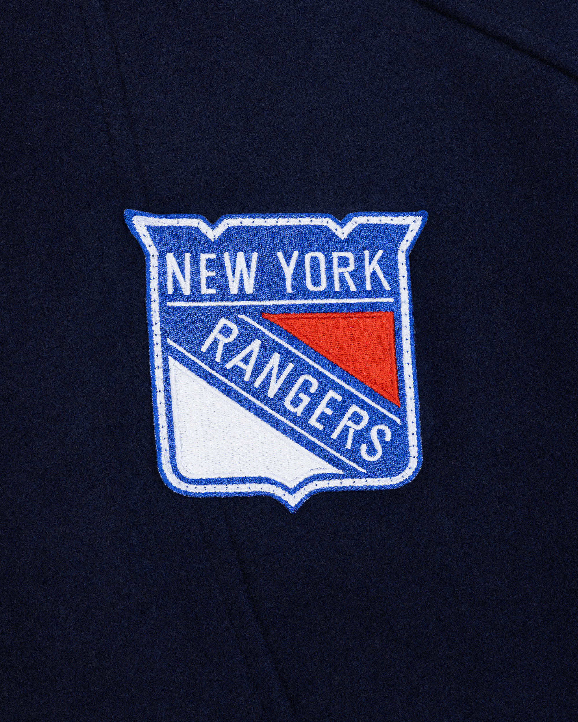 NHL X MOOSE KNUCKLES RANGERS BOMBER JACKET-NAVY/RED/BONE/BLACK