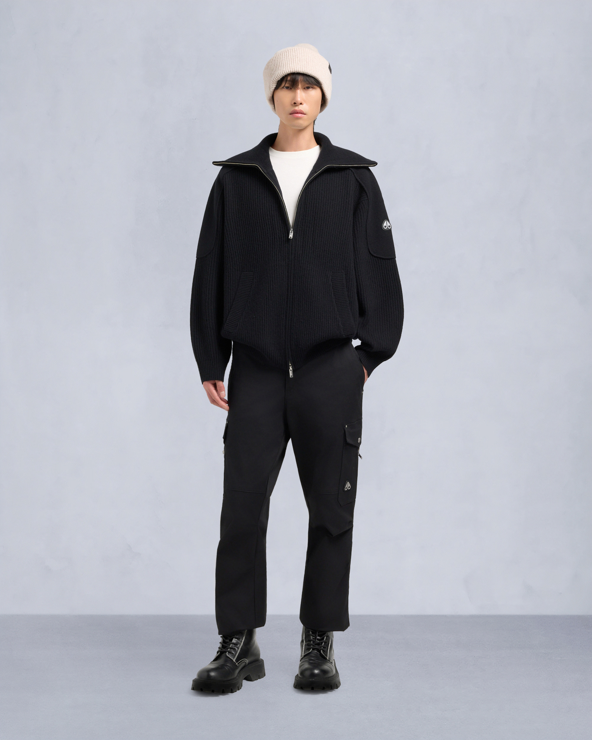 COLSON FULL-ZIP SWEATER-BLACK