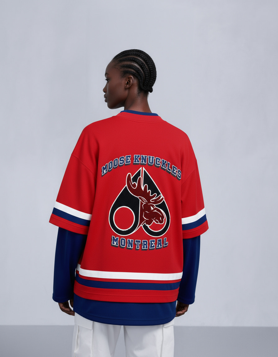 NHL X MOOSE KNUCKLES CANADIENS TEE-RED/BLUE/BONE