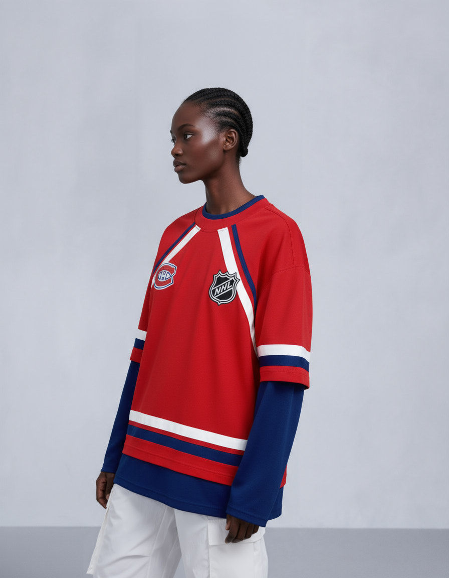 NHL X MOOSE KNUCKLES CANADIENS TEE-RED/BLUE/BONE