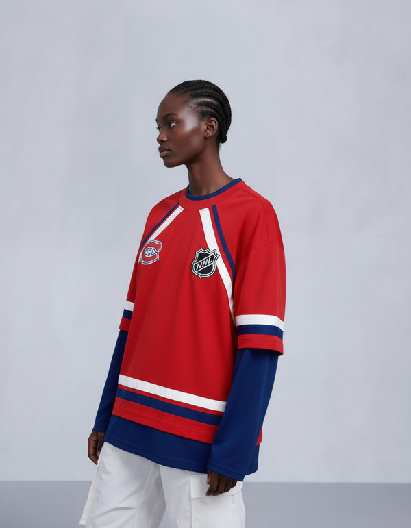 NHL X MOOSE KNUCKLES CANADIENS TEE-RED/BLUE/BONE