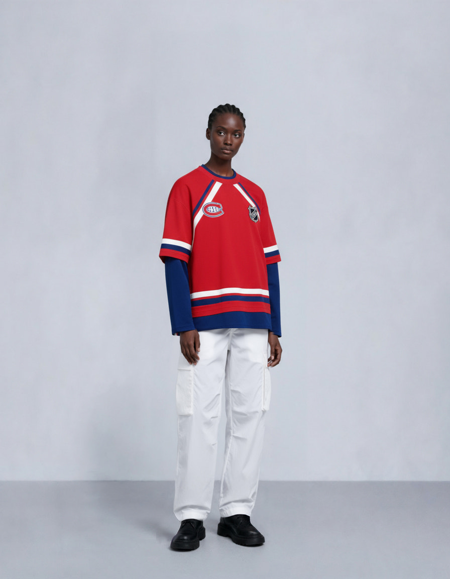 NHL X MOOSE KNUCKLES CANADIENS TEE-RED/BLUE/BONE