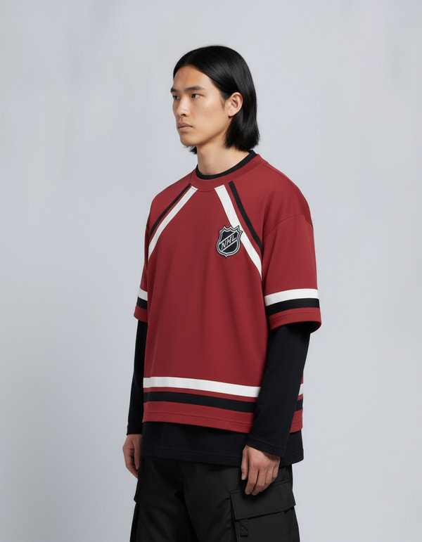 NHL X MOOSE KNUCKLES MOOSE TEE-BLACK/SUMAC/BONE