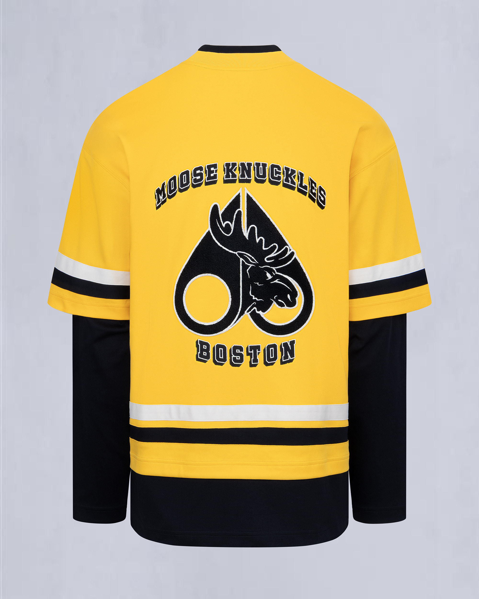 NHL X MOOSE KNUCKLES BRUINS TEE-BRUINS YELLOW/BLACK/BONE