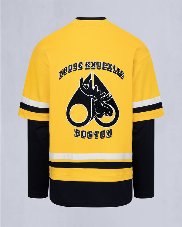 NHL X MOOSE KNUCKLES BRUINS TEE-BRUINS YELLOW/BLACK/BONE