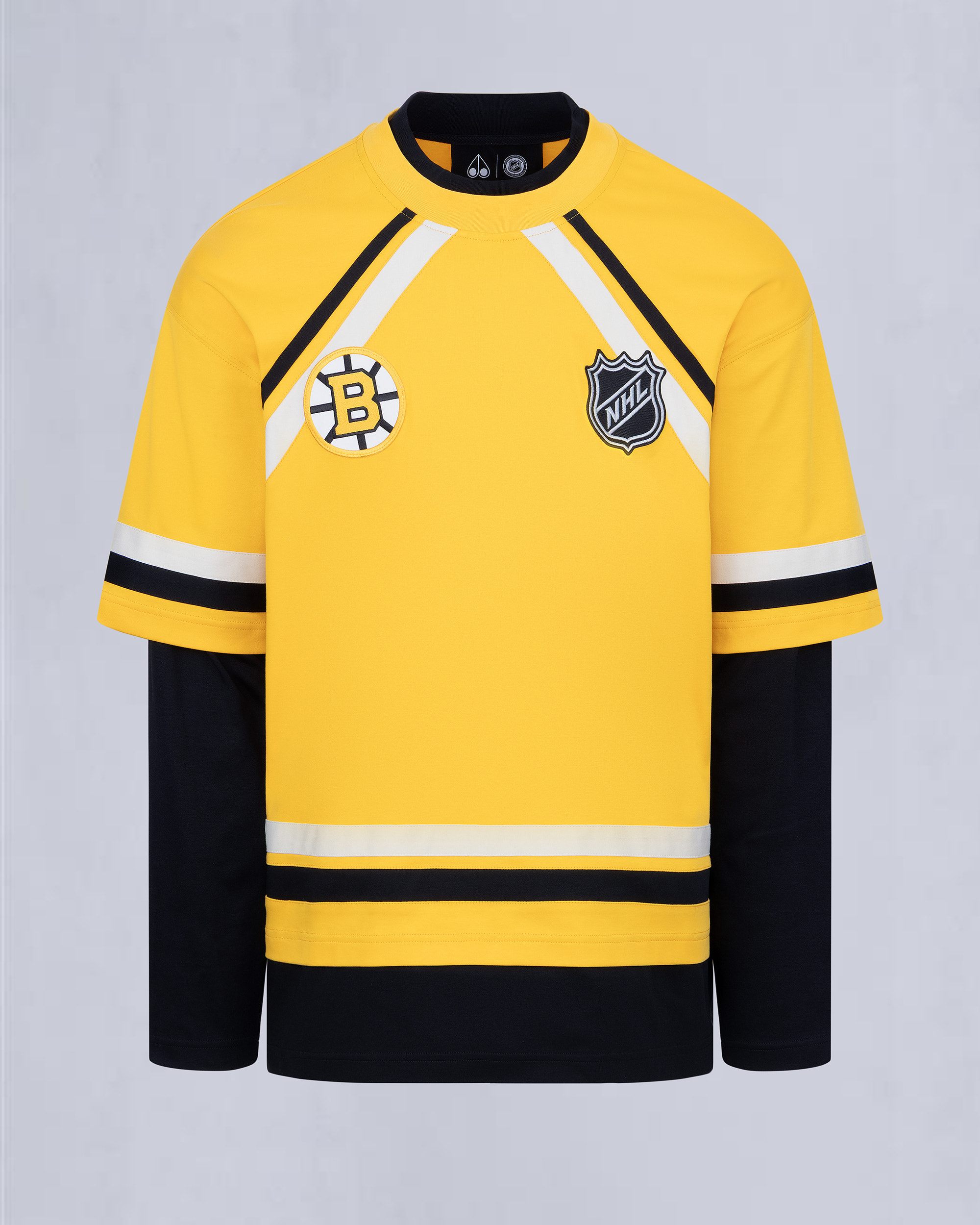 NHL X MOOSE KNUCKLES BRUINS TEE-BRUINS YELLOW/BLACK/BONE
