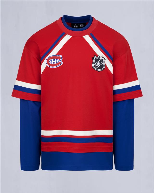 NHL X MOOSE KNUCKLES CANADIENS TEE-RED/BLUE/BONE
