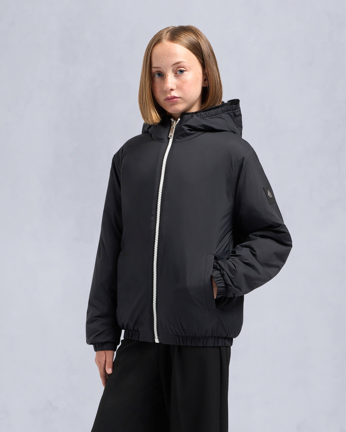 Moose Knuckles - M13US624 - Simcoe Reversible Bunny - KIDS - Black / Shiny Black - Detail4