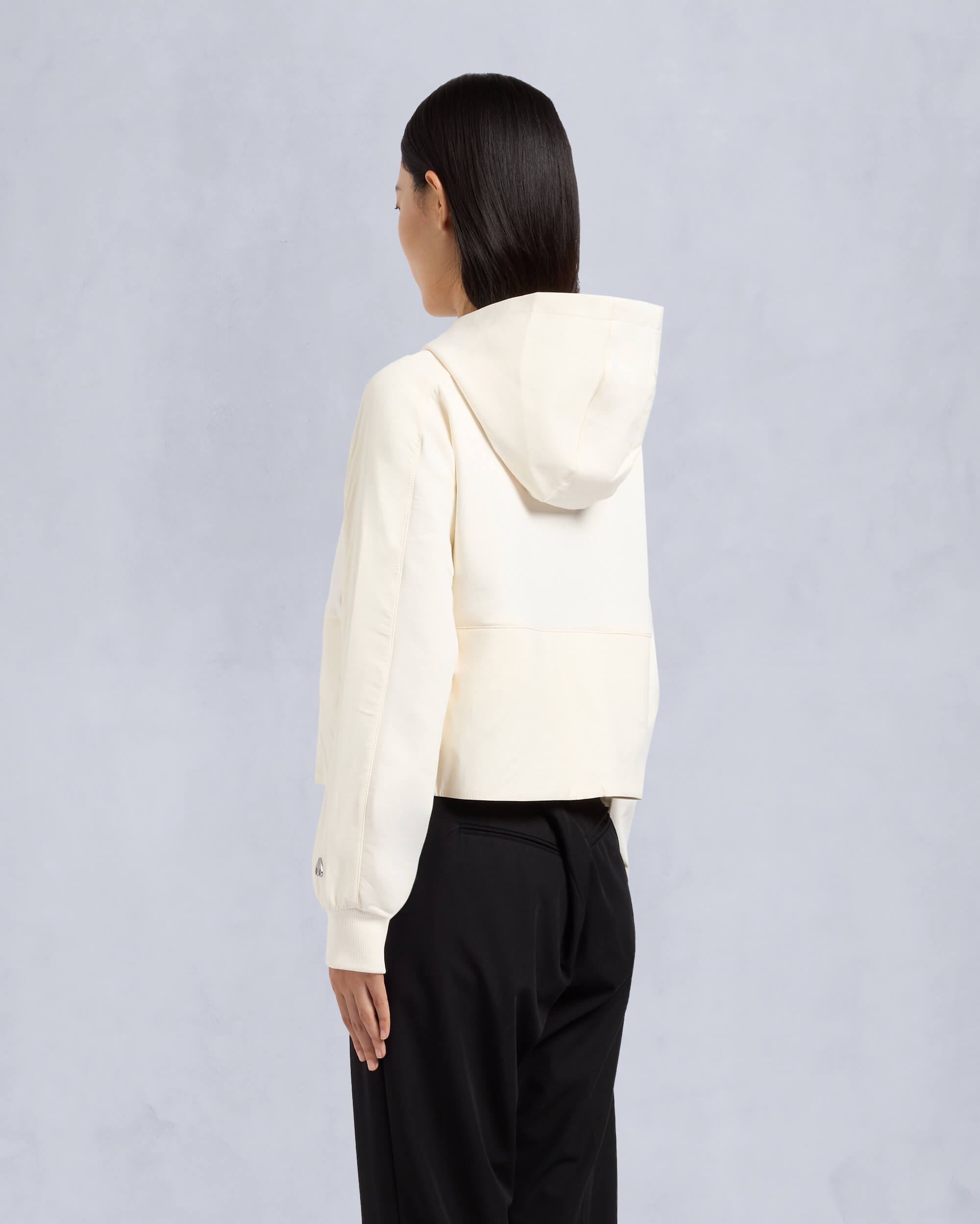 Moose Knuckles - M14LS635 - MixMedia Pullover Hoodie - WOMENS - Plaster - Back