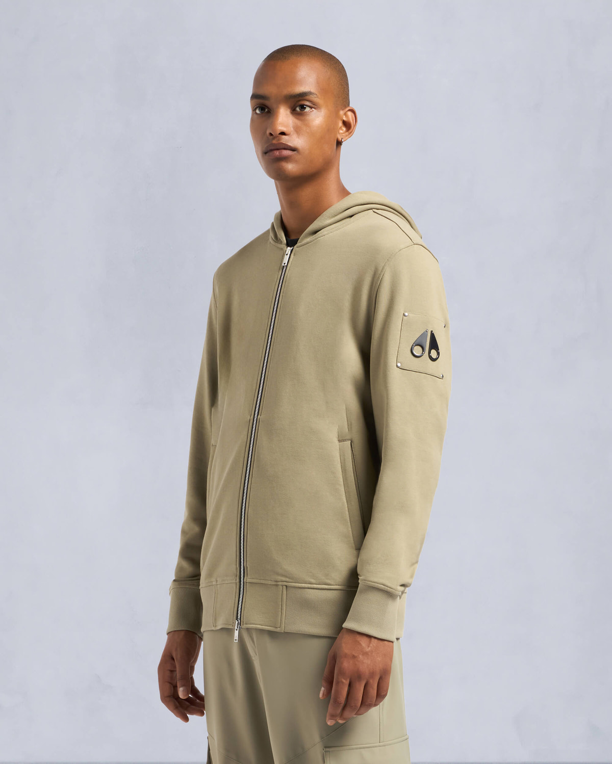 Moose Knuckles - M14MS609 - Hartsfield Zip-Up Hoodie - MENS - Sage - Front