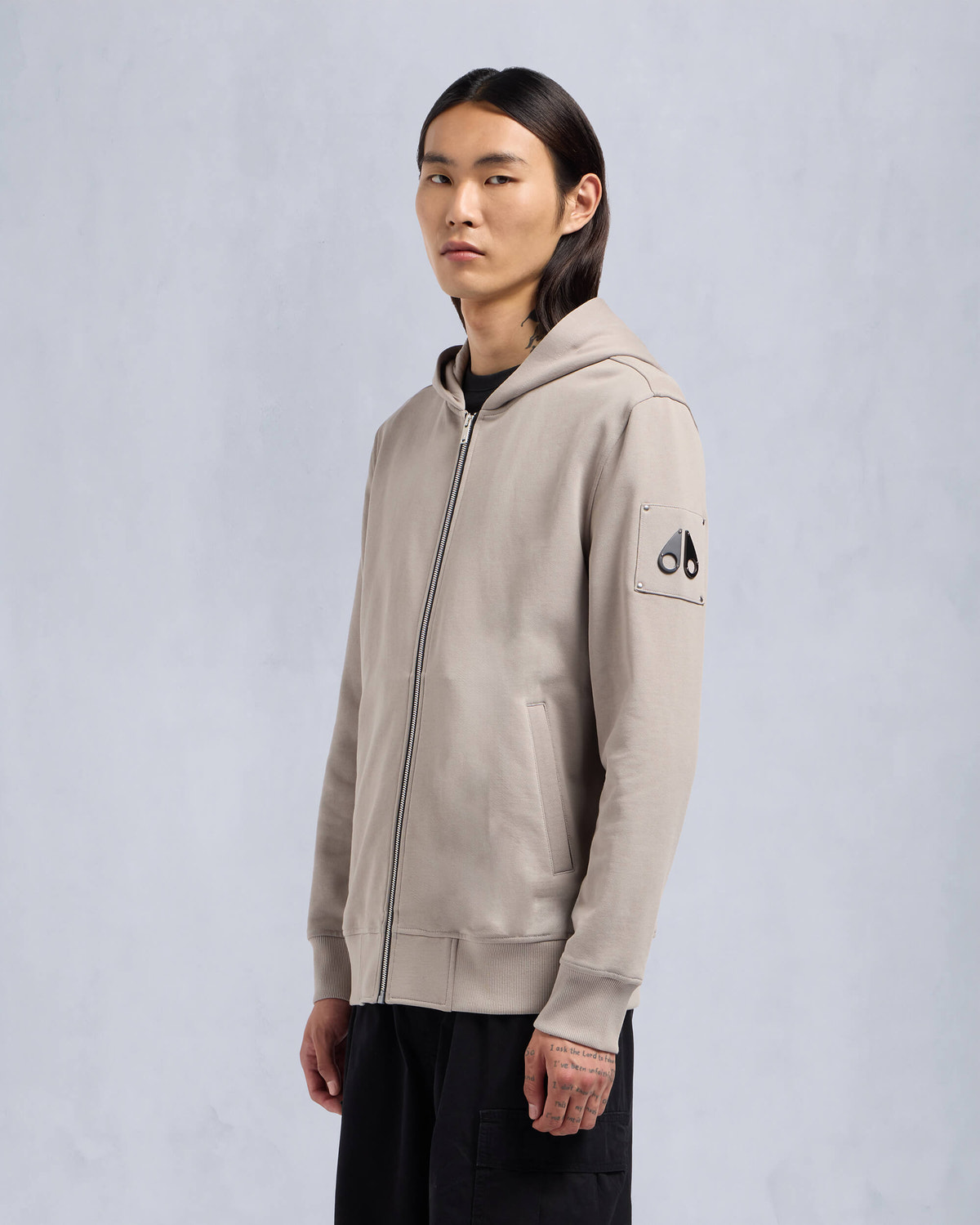 Moose Knuckles Mens Hartsfield Zip-Up Hoodie Dusk M14MS609 Front