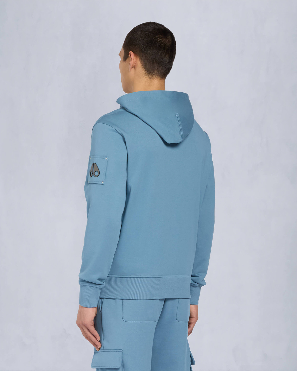 Moose Knuckles Mens Hartsfield Zip-Up Hoodie SEA M14MS609 Back