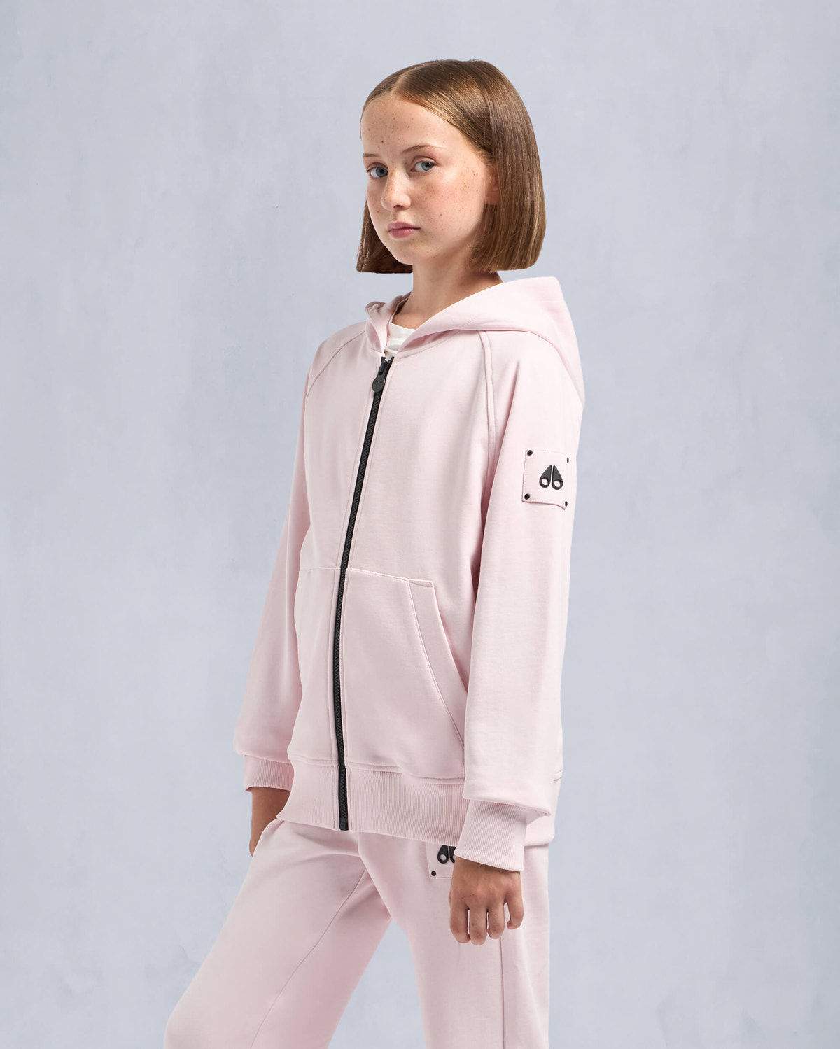 Moose Knuckles Kids Kids Unisex Hartsfield Zip Hoodie Heaven M14US634 Front
