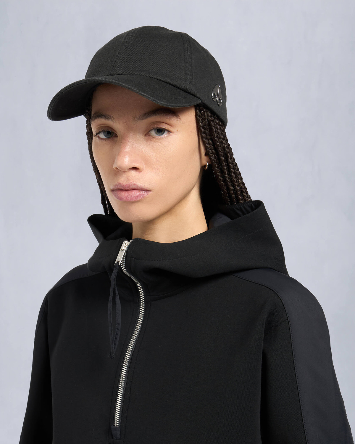 Moose Knuckles Accessories Elbert Logo Baseball Cap Black M15LA507 Front