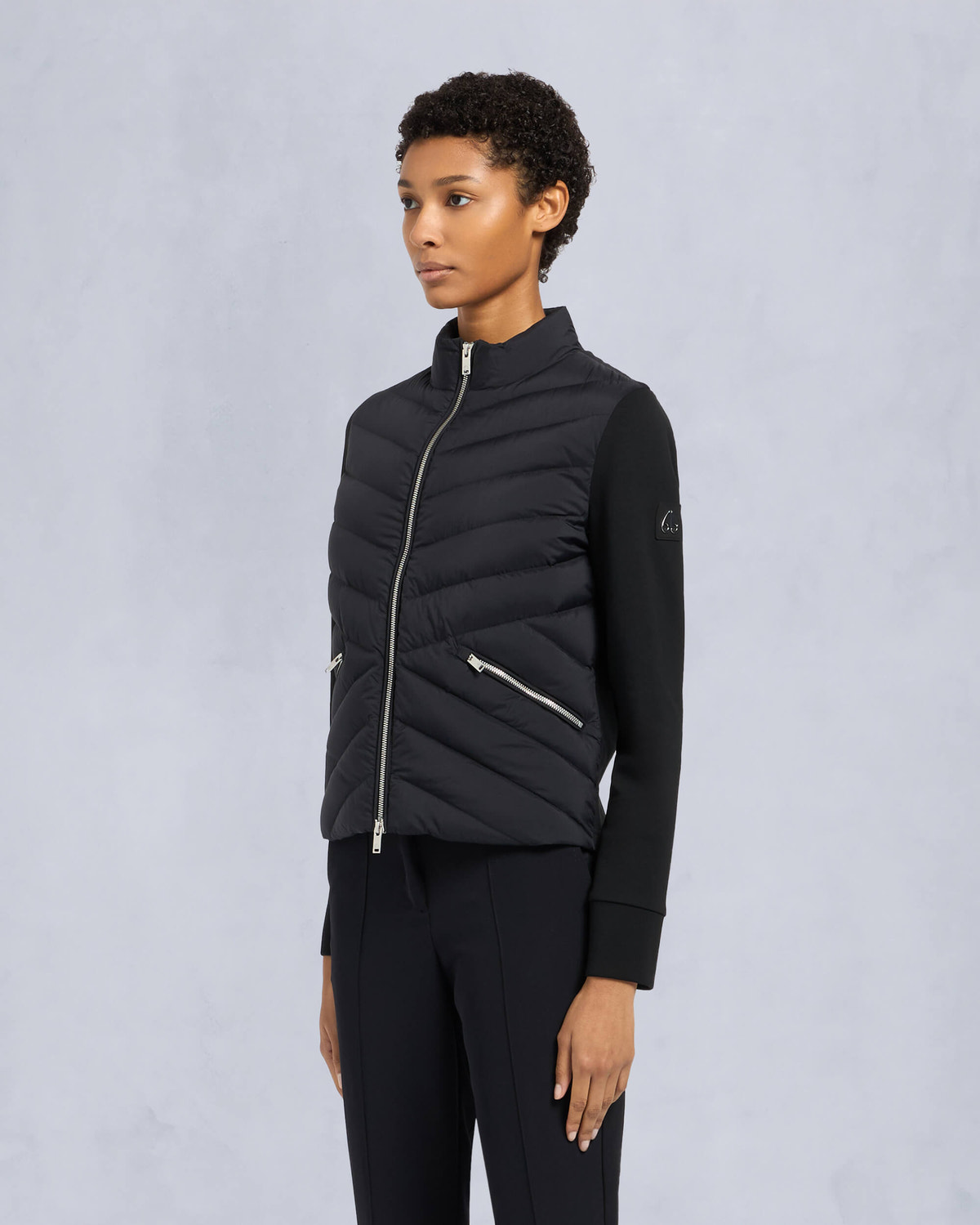 Moose Knuckles Womens Air Down Beaconsfield Hybrid Jacket Black M15LJ153 Front