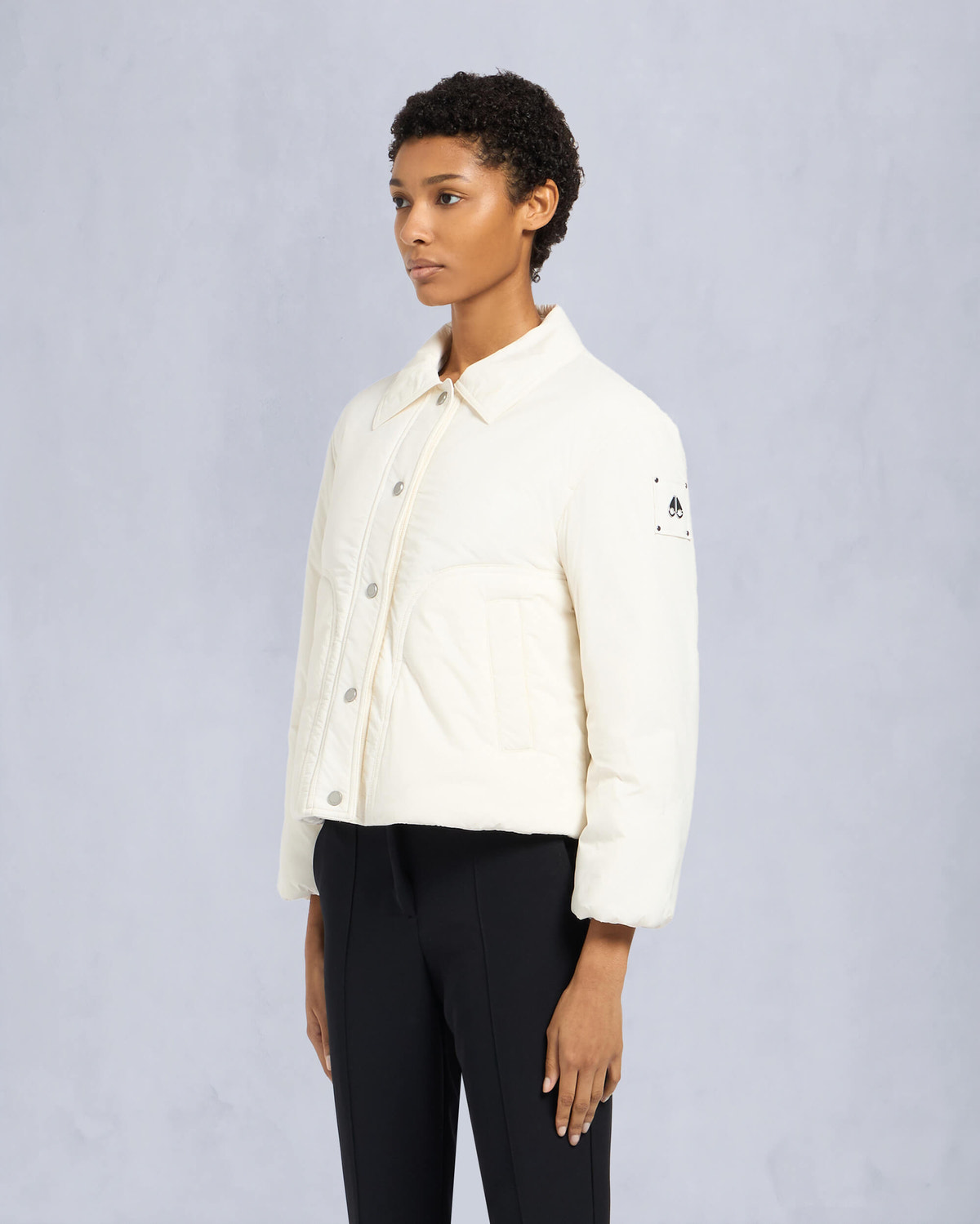 Moose Knuckles Womens Jolicoeur Shirt Jacket Plaster M15LJ182 Front