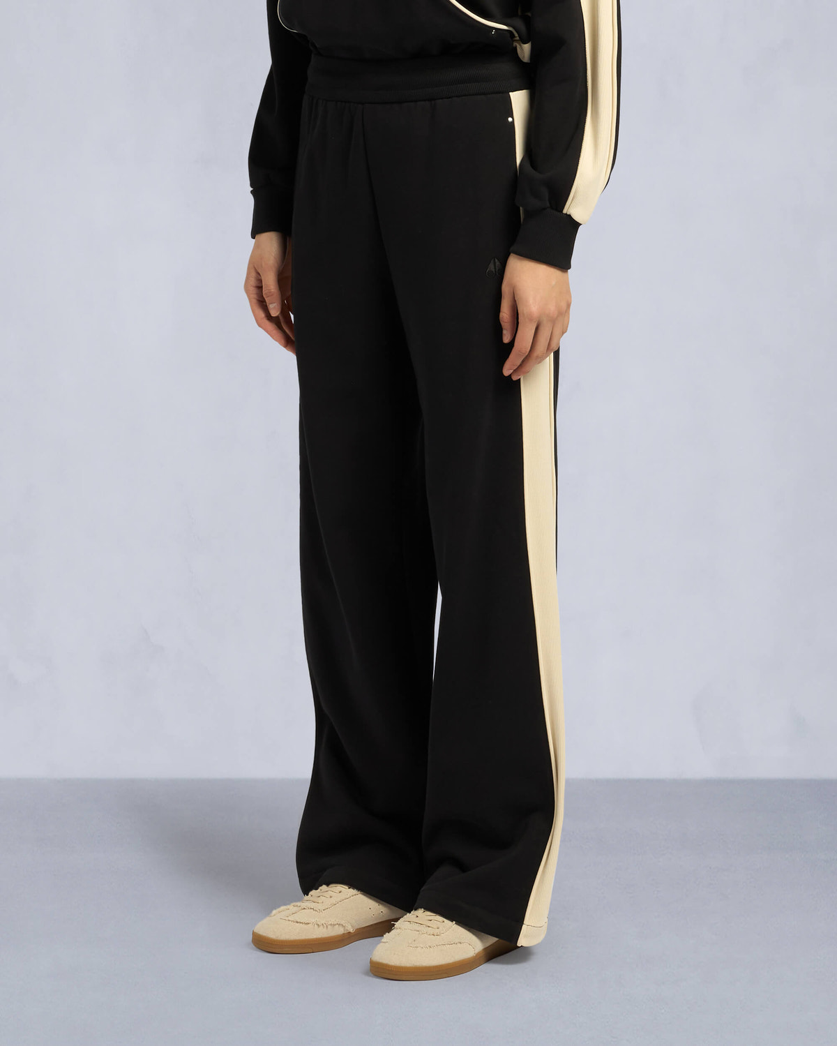 Moose Knuckles Womens Fairmont Track Pants BLACK/BONE M15LR777 Front