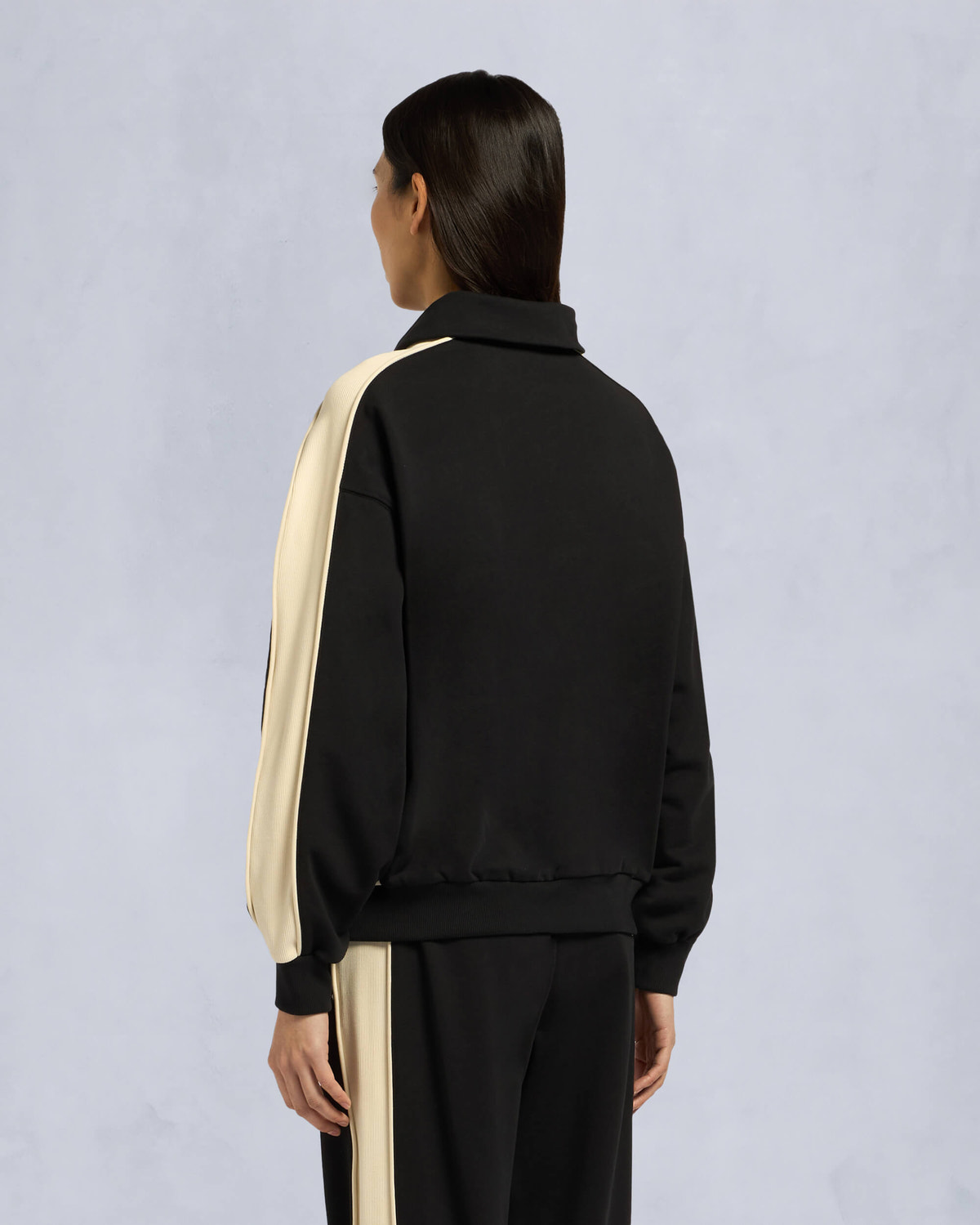 Moose Knuckles Womens Fairmont Quarter-Zip Sweater BLACK/BONE M15LS644 Back