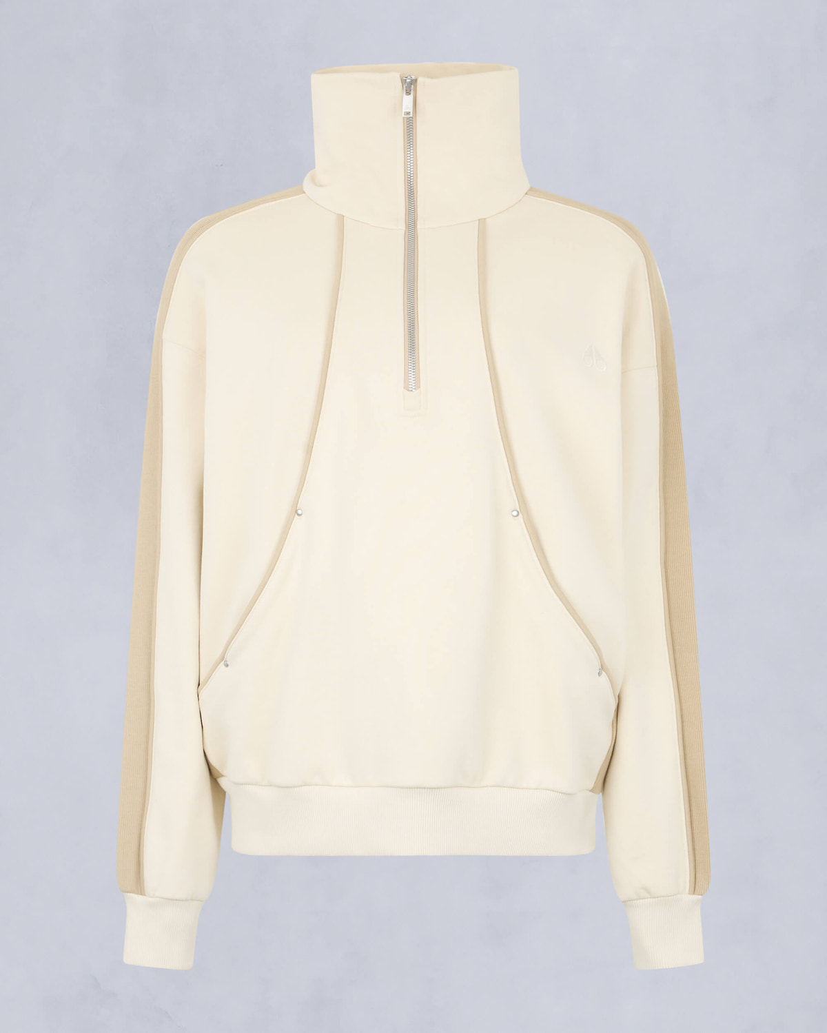 Moose Knuckles Womens Fairmont Quarter-Zip Sweater BONE/TANNED M15LS644 - GM