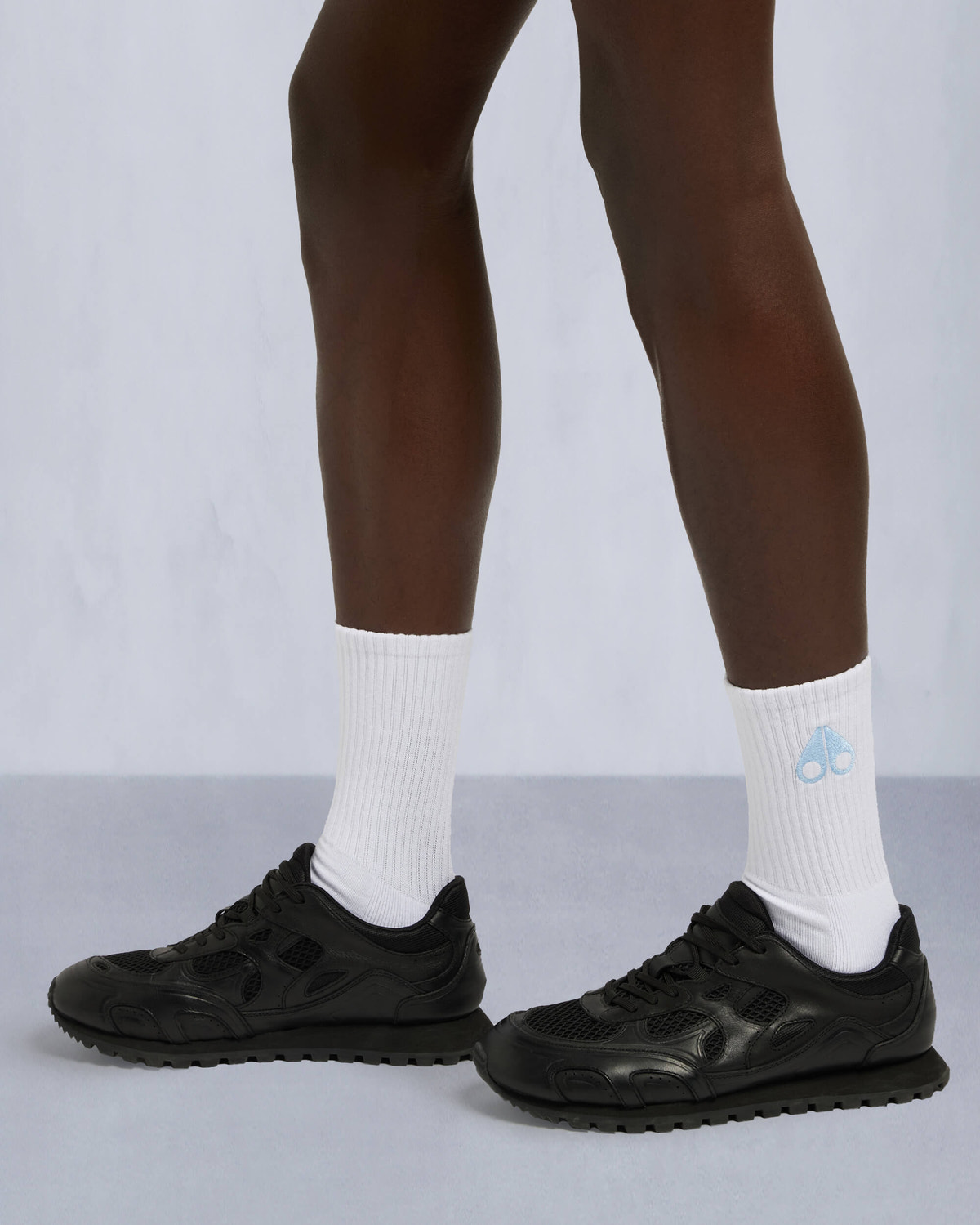 Moose Knuckles Accessories Logo Icon Socks WHITE W/SEA LOGO M15MA505 Front Category