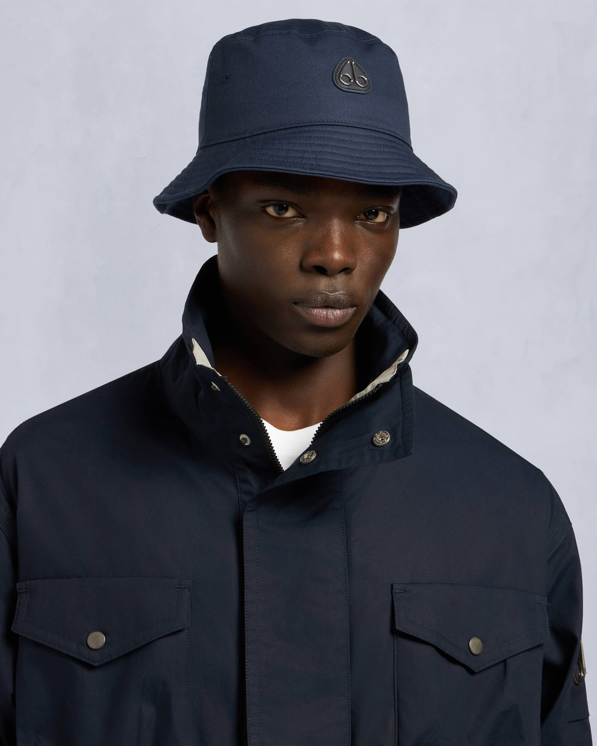 Moose Knuckles Accessories Centerville Bucket Hat Navy M15MA538 Front Category