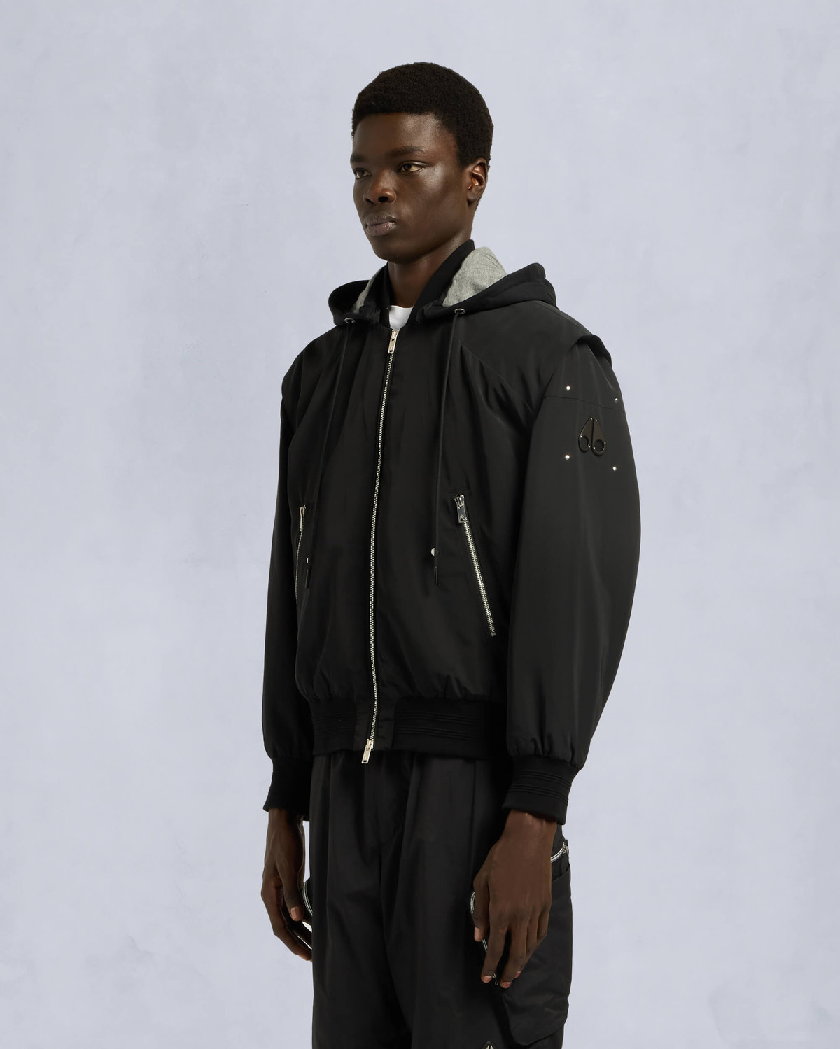 Moose Knuckles Mens Drummond Bomber Jacket Black M15MB003 Front