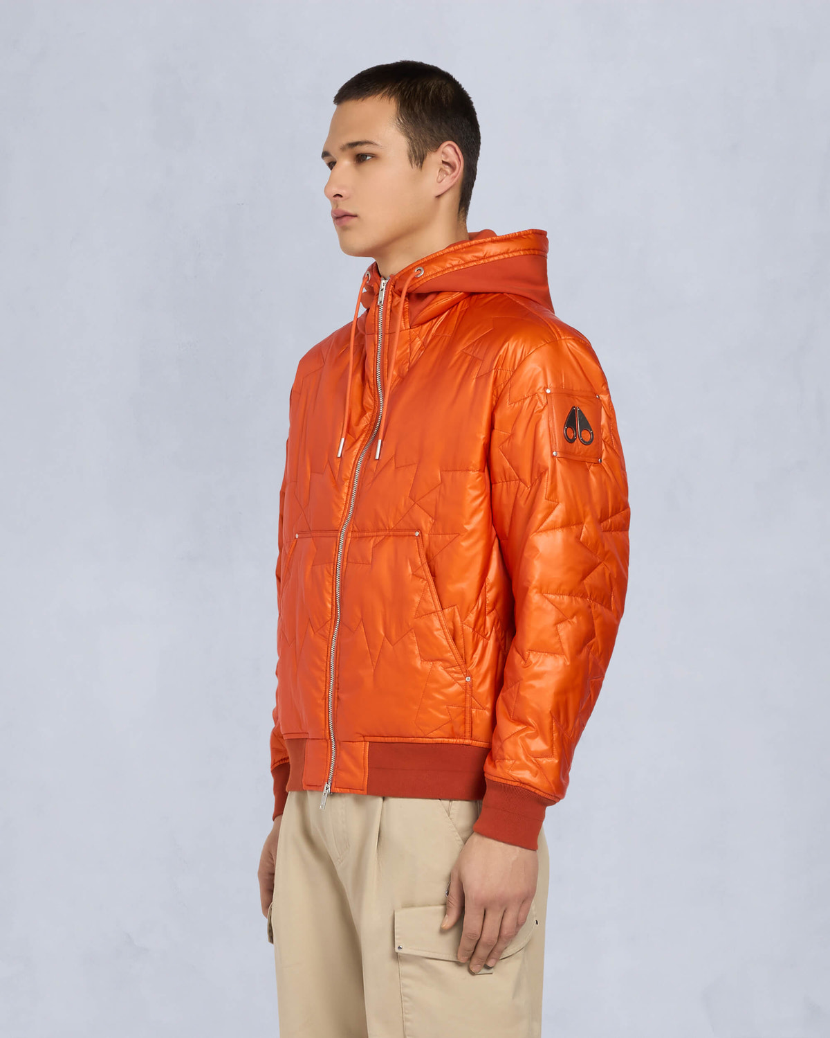 Moose Knuckles Mens Leaf Quilt Bomber Jacket ALERT M15MB050 Front