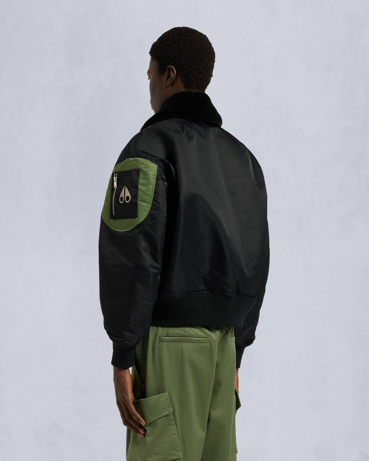 Moose Knuckles Mens Ludo Bomber Jacket Black M15MB051 Back