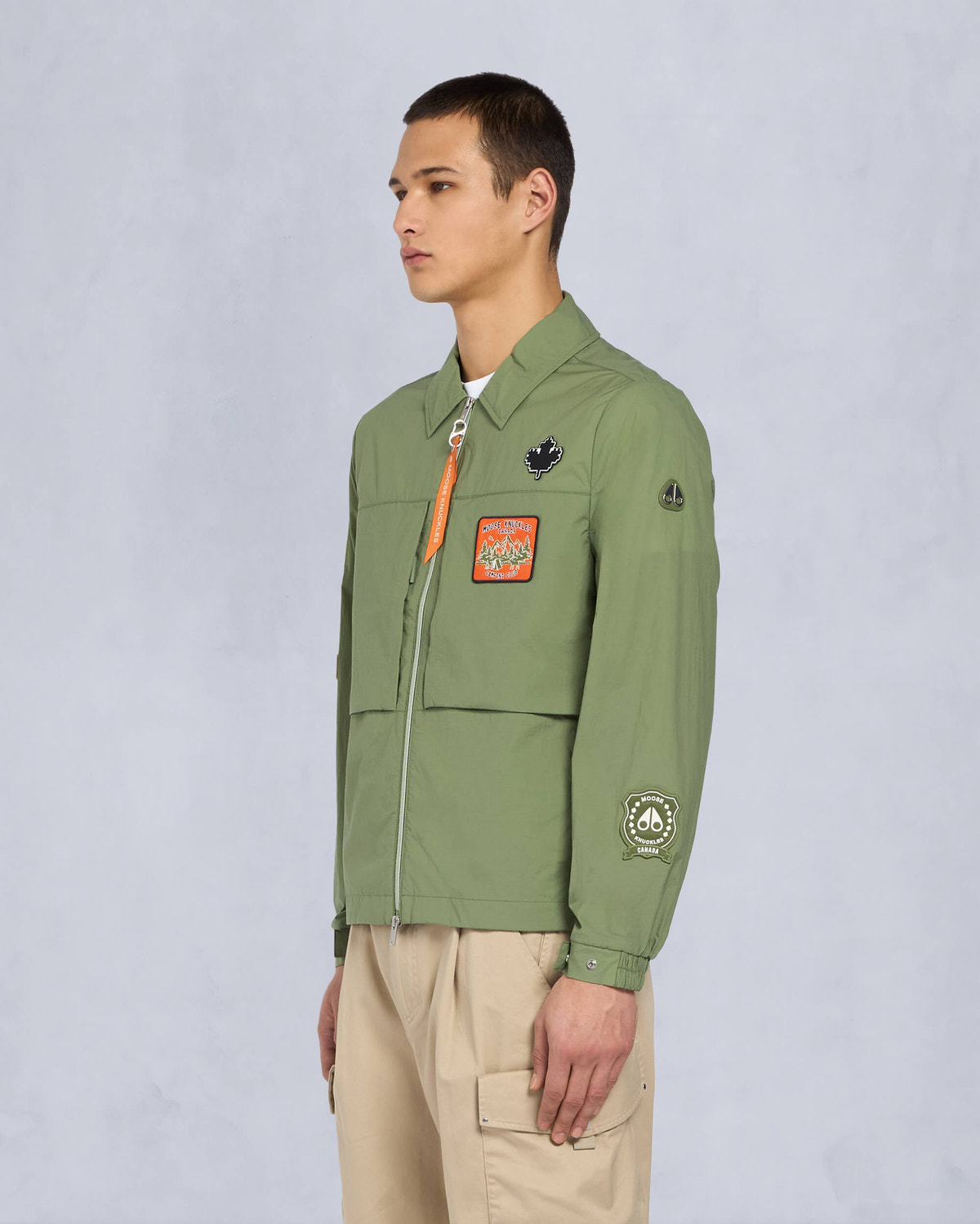 Moose Knuckles Mens Waverly Shirt Jacket KELP M15MJ116H Front