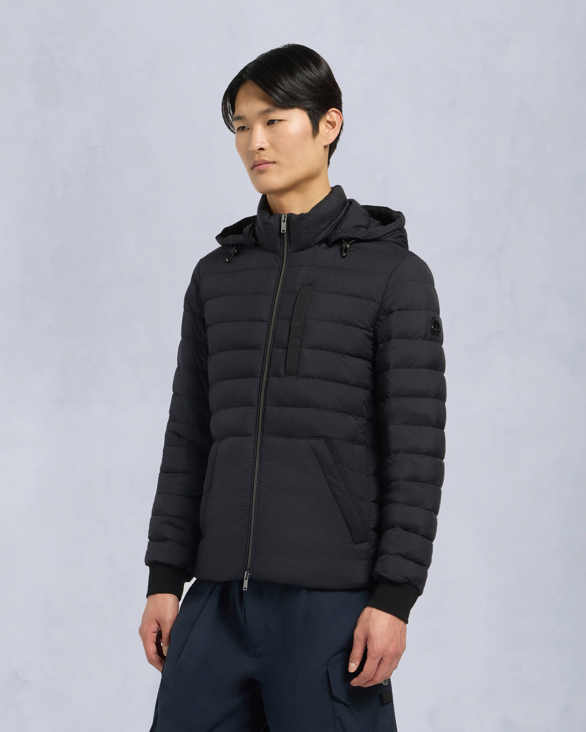 Moose Knuckles Mens Gregoire Air Down Jacket Black M15MJ149 Front