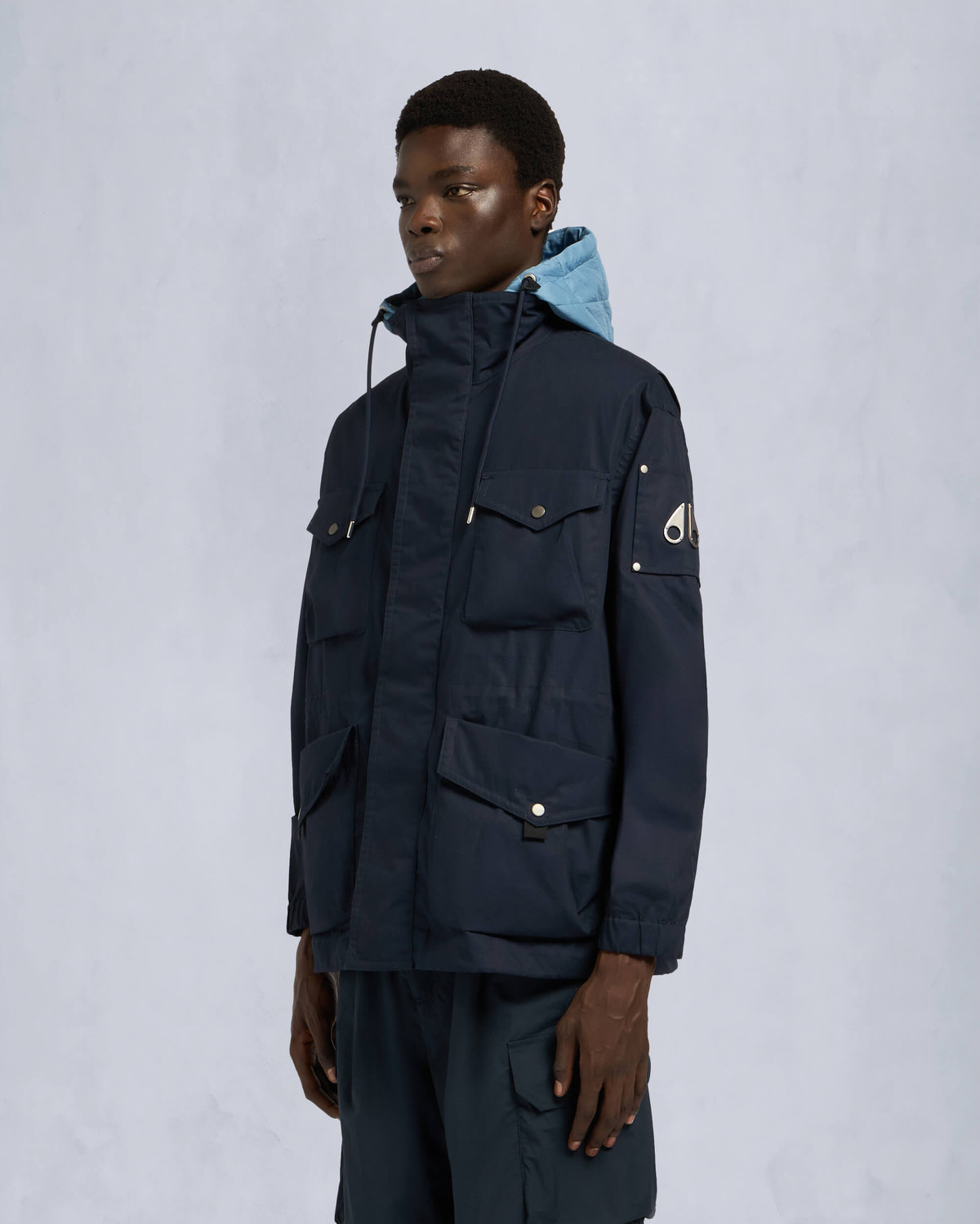 Moose Knuckles Mens Hudson Utility Jacket NAVY W/SEA M15MJ160 Front