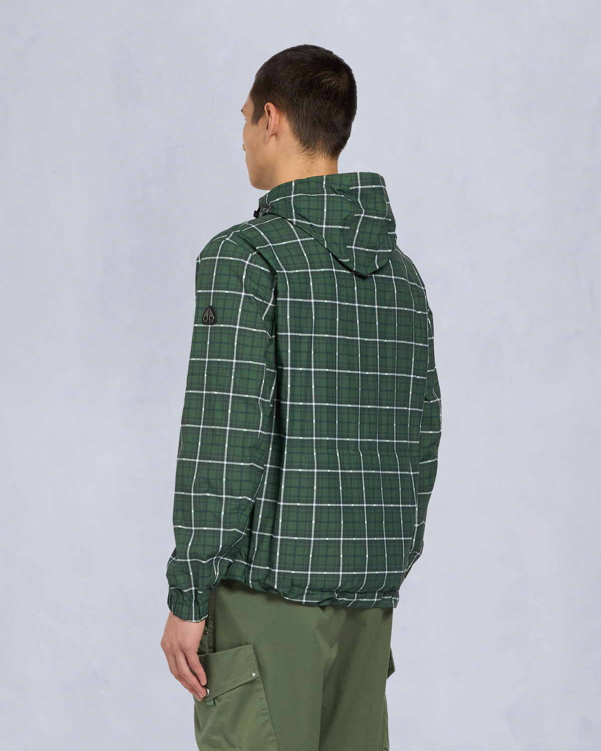 Moose Knuckles Mens Montagne Windbreaker GREEN PLAID M15MJ163 Back