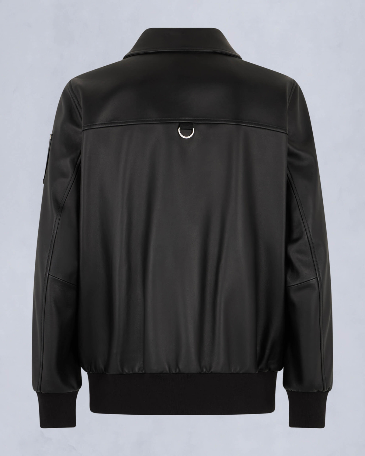 Moose Knuckles Mens Oxley Leather Bomber Jacket Black M15ML305 Detail2
