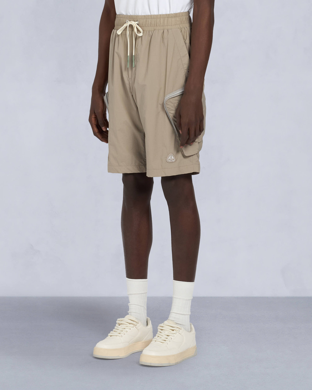 Moose Knuckles Mens Tristan Crinkle Drawstring Shorts Dusk M15MR755 Front