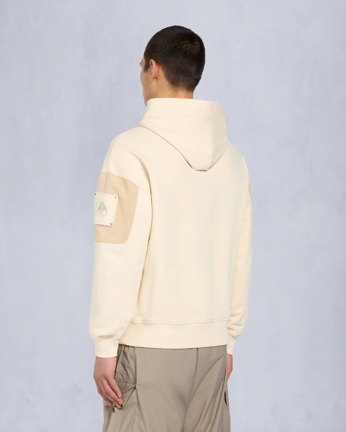Moose Knuckles Mens Plateau Pullover Hoodie Bone M15MS641 Back