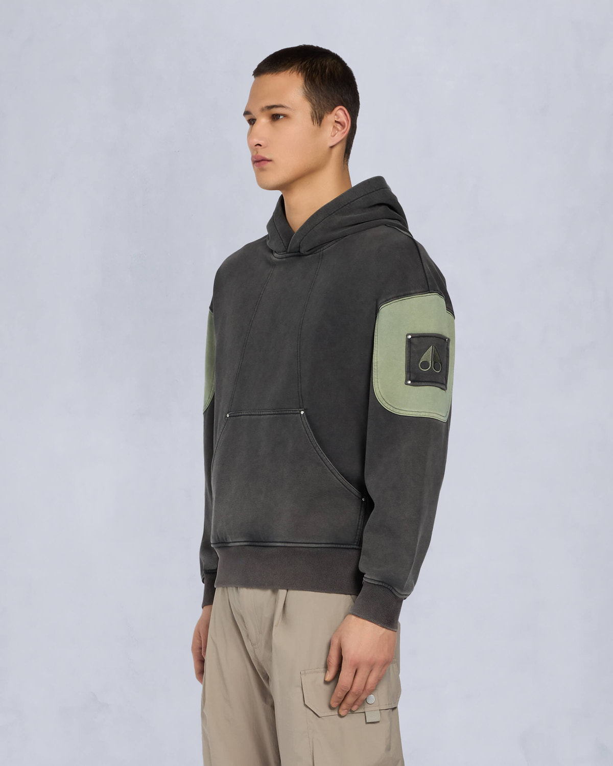 Moose Knuckles Mens Plateau Pullover Hoodie Black M15MS641 Front