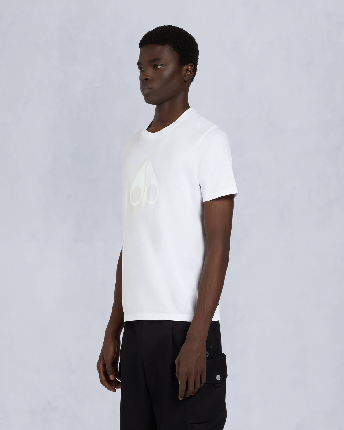 Moose Knuckles Mens Augustine T-Shirt MILKYWAY W/BONE M15MT717 Front
