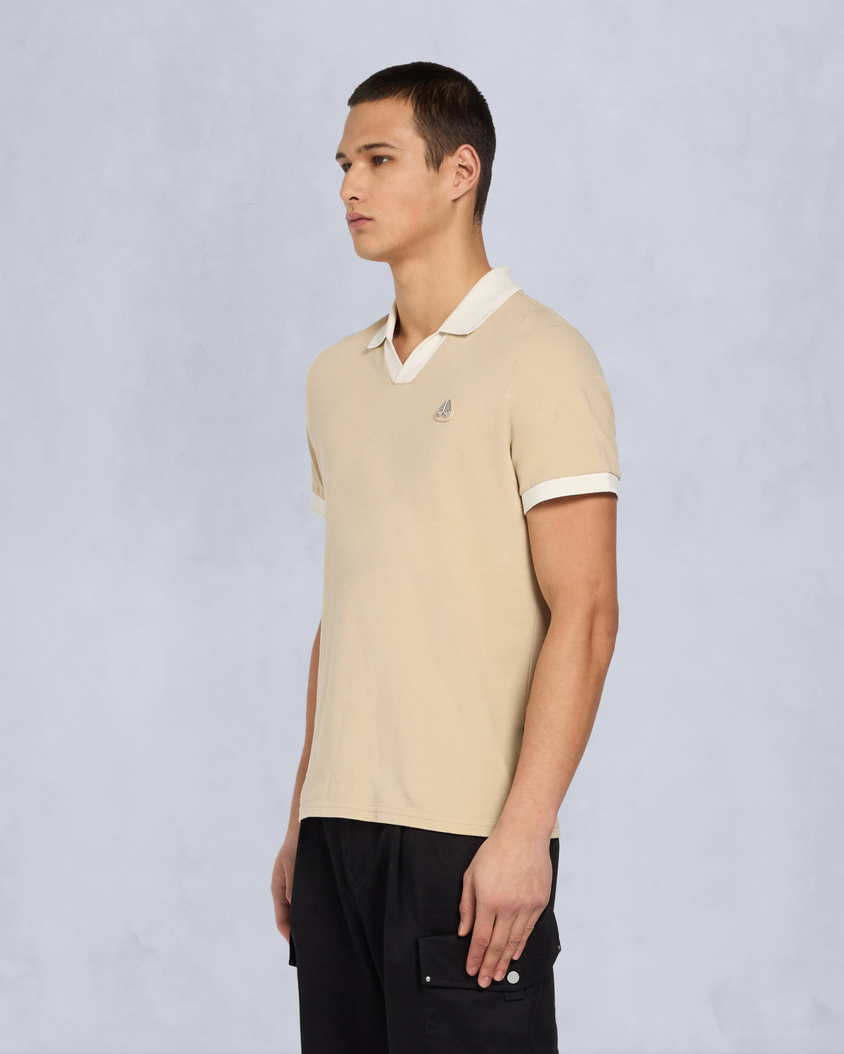 Moose Knuckles Mens Hadley Polo TANNED M15MT741 Front