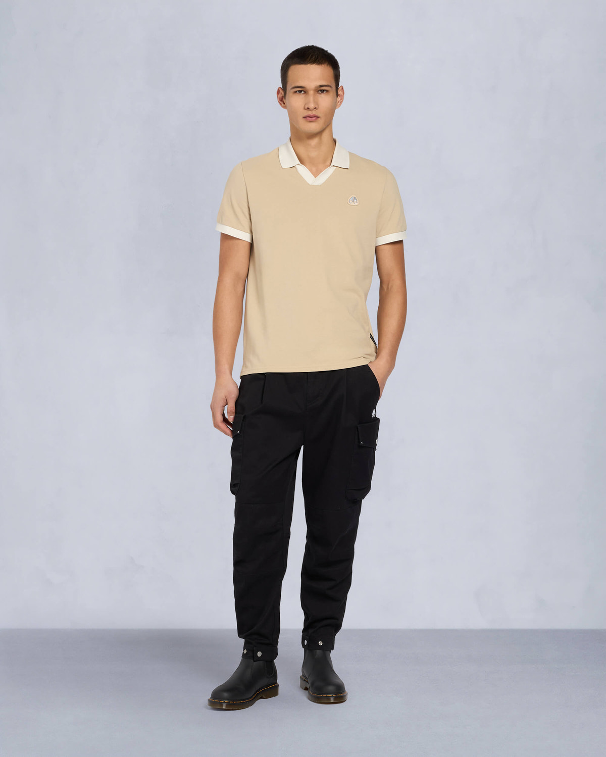 Moose Knuckles Mens Hadley Polo TANNED M15MT741 Front Category